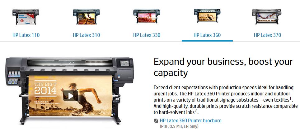 HP Latex Family of Printers